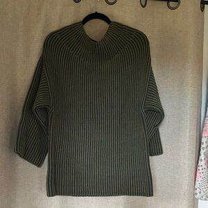 Free People Olive Ribbed Turtleneck Sweater
